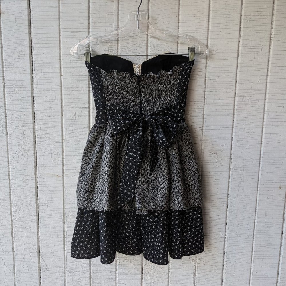 Gunne Sax Inspired Party Dress Ditsy Floral and Lace Trim - Picture 3 of 5